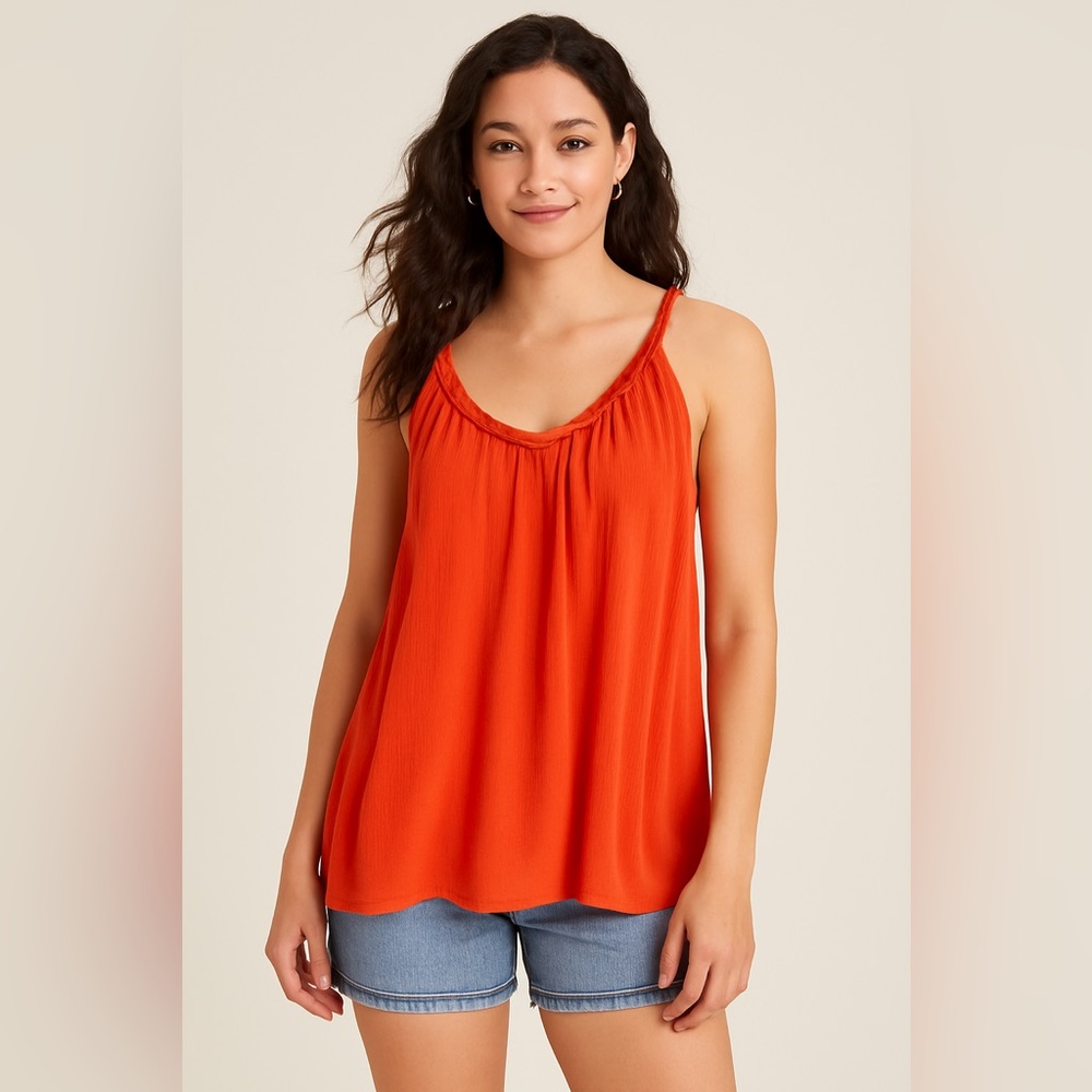 Mossimo Supply Co. Women’s XS orange Flowy Y2K Revival Boho tank top